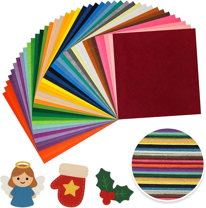 120 PCS, 1mm Stiff Felt Fabric Sheets