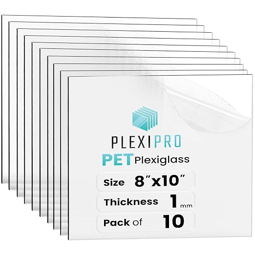 8"x10", Flexible PET Plexiglass Sheets | Transparent, shatter-resistant