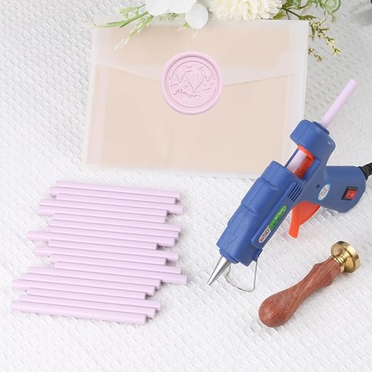 Pink Sealing Wax Sticks, WASOHLING 20Pcs Glue Gun Wax Seal Sticks
