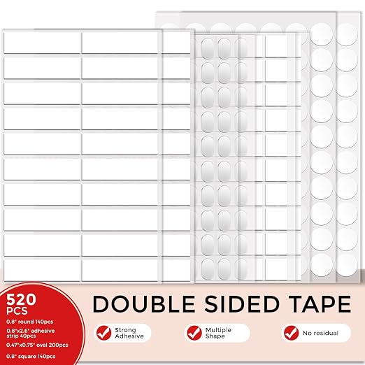 520pcs Double Sided Tape Wall Nano Sticky Dots Mounting Putty Two Sided