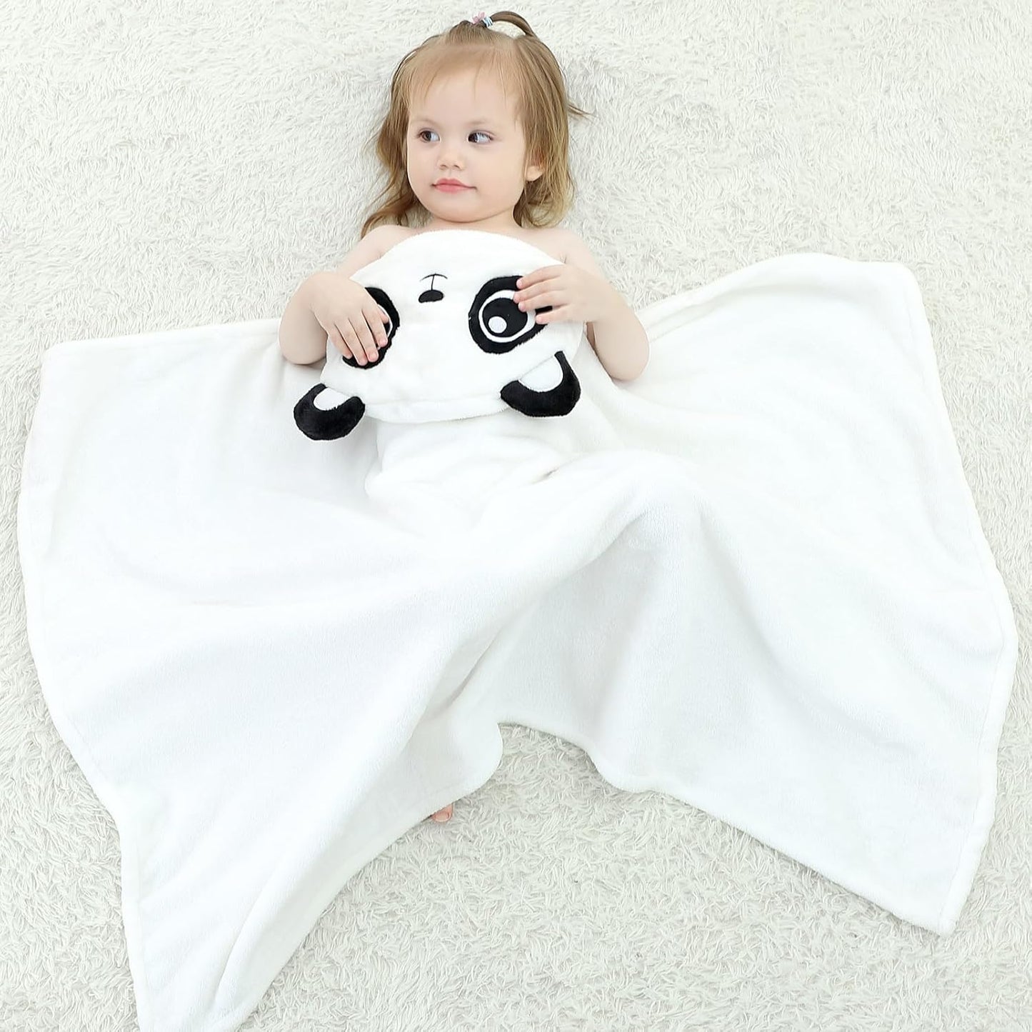 Wearable Blanket Hoodie for Kids Toddlers Hooded Towels Soft Cozy Flannel Wearable Throw Blanket Hoodie for Boys Girls Birthday Gifts (Bear 50 * 40)