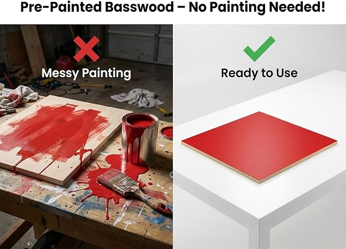 4 Pack Pre-Painted Colored Plywood Sheets, DIY Crafts, Models Making