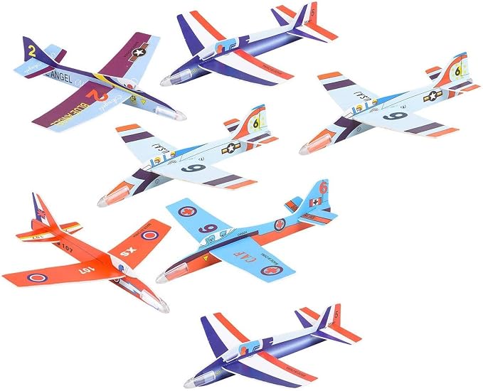 GRANITE MOUNTAIN PRODUCTS Balsa Wood and Styrofoam Airplane Toys Set | 6 Balsa