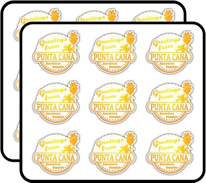 Punta Cana Dominican Republic Greetings Label 2" 18 Pack Sticker