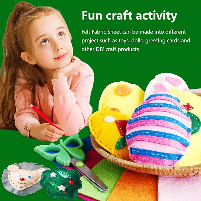 Jtnohx Color Felt, Soft Felt Sheets, 1.4mm Thick 8"x12" Handicraft Felt Fabrics