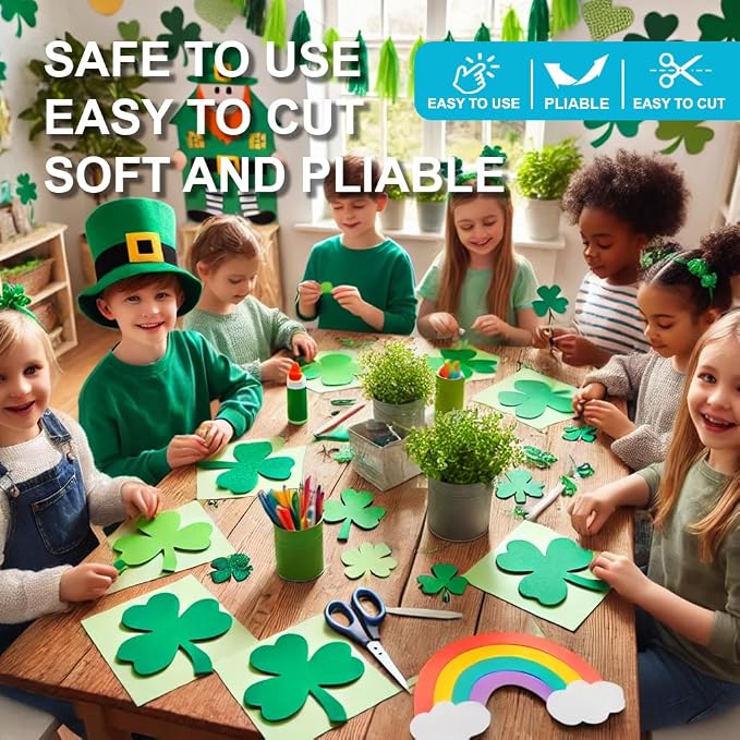 Allgala 20 Pack Self-Adhesive EVA Foam Paper 8x12 Inch Sheets-Green-CF85405