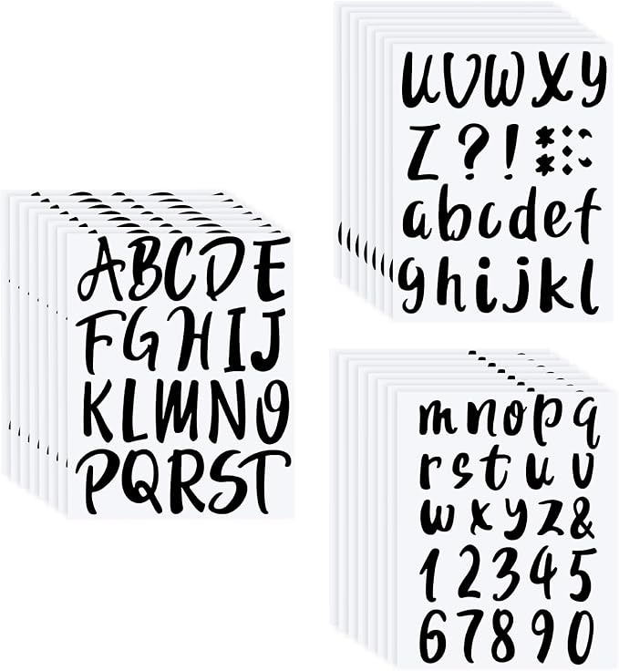 Outus 576 Pcs 8 Sheets Letters Stickers Vinyl Alphabet Number Decals Back to