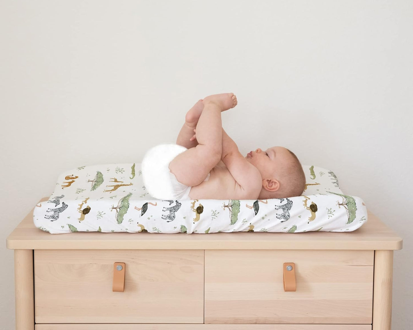 Baby Changing Pad Cover 2-Pack for Boys, Girls (Safari Adventure) - Premium Fitted Sheets Baby Diaper Changing Table Cover - Buttery Soft Cotton Blend