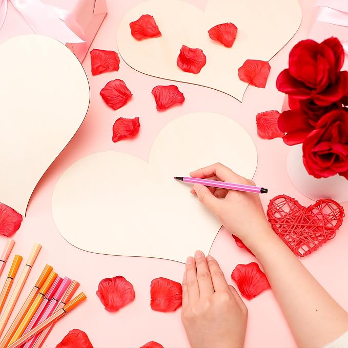 12 Pack 12 Inch Valentine Wood Heart Cutouts