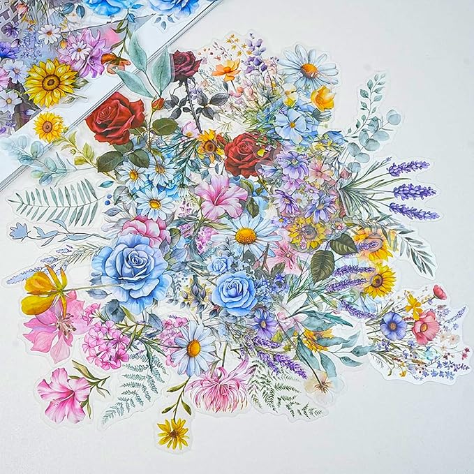 100 Pcs Natural Flower Stickers