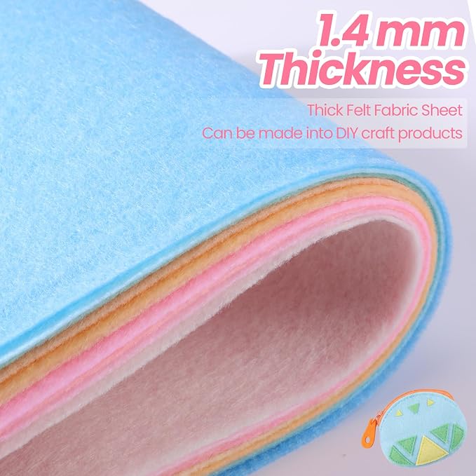 Peryiter 150 Pcs Back to School Pastel Felt Sheets Bulk