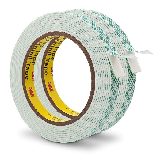 3M Double Sided Foam Tape 0.5" x 10Ft 2 Pack White | Double Coated Urethane