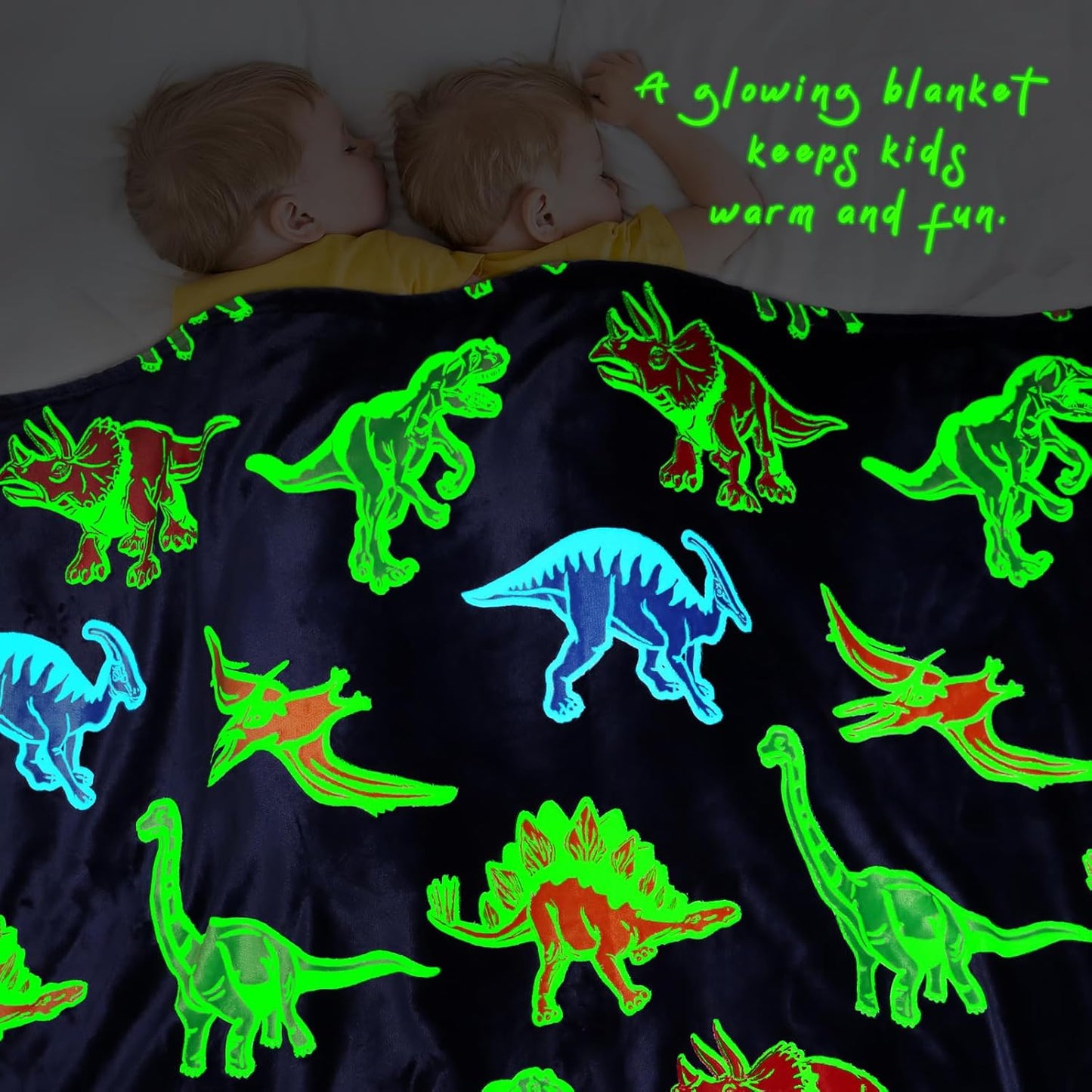 Dinosaur Gifts Toys for Kids Boys - Glow in The Dark Dino Blanket Birthday Gifts for Boys Age 3 4 5 6 7 8 9 10 Year Old Child Teen Toddler Dinosaur Room Decor 60"x80"