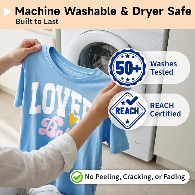 TECKWRAP Heat Transfer Vinyl for T-Shirts, 50+ Washes, REACH Certified & Dryer