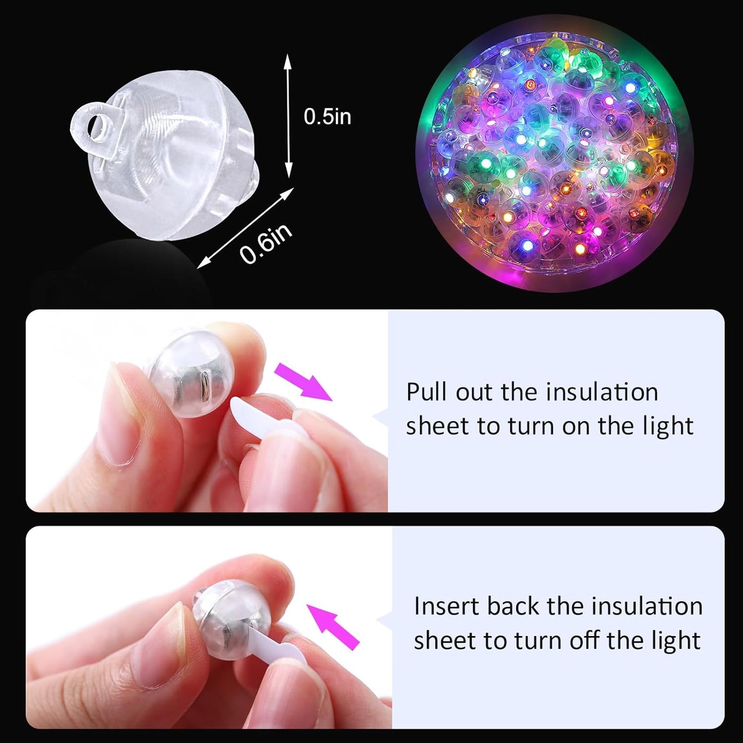 ZGWJ 50PCs Mini Led Lights for Paper Lantern, Led Balloons Light up Balloons for Neon Party Lights Easter Eggs Christmas Halloween Birthday Party Wedding Decoration