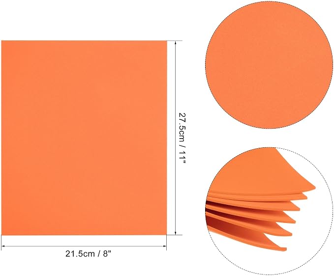 uxcell Orange EVA Foam Sheets 11 x 8 inch 1.7mm Thickness