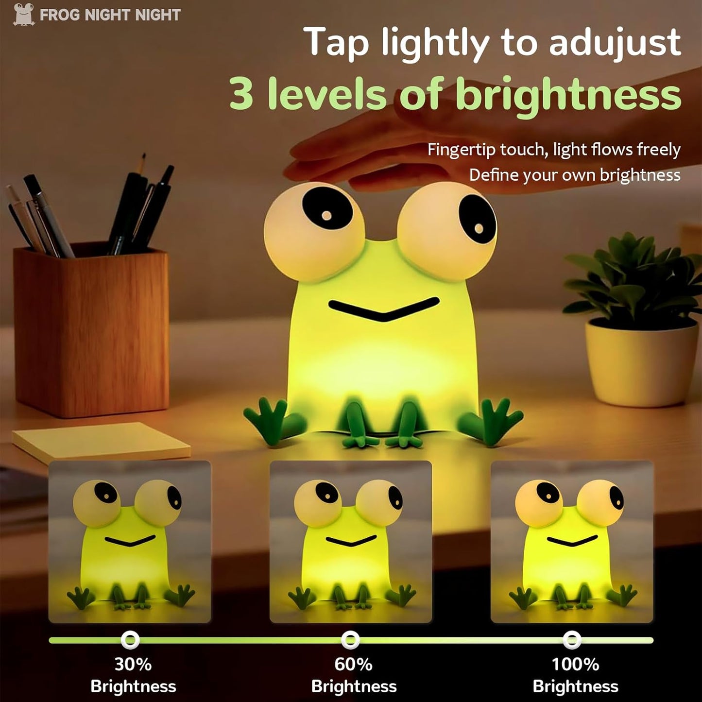 Frog Night Light for Kids, Dimmable Silicone Night Light for Nursery,Frog Lamp Suitable for Boys and Girls Room Decor
