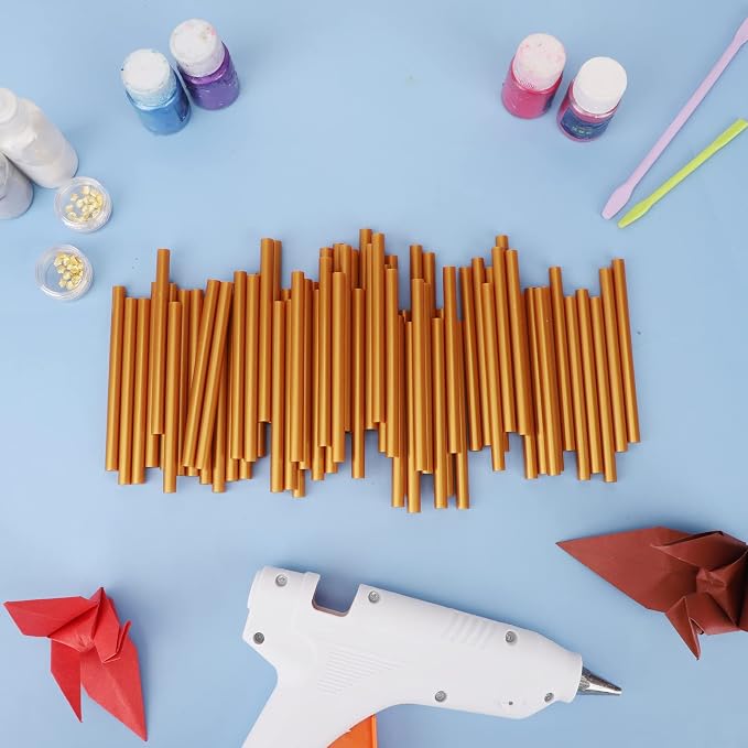 ENPOINT 120pcs Metallic Gold Hot Glue Sticks Mini