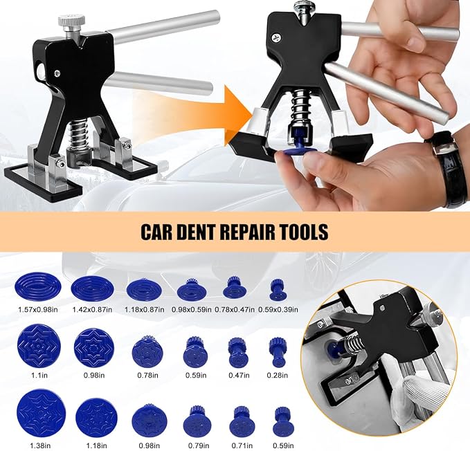 Zpana 32PCS/Set Car Dent Puller Kit, Paintless Vehicle Remover Pull Tools