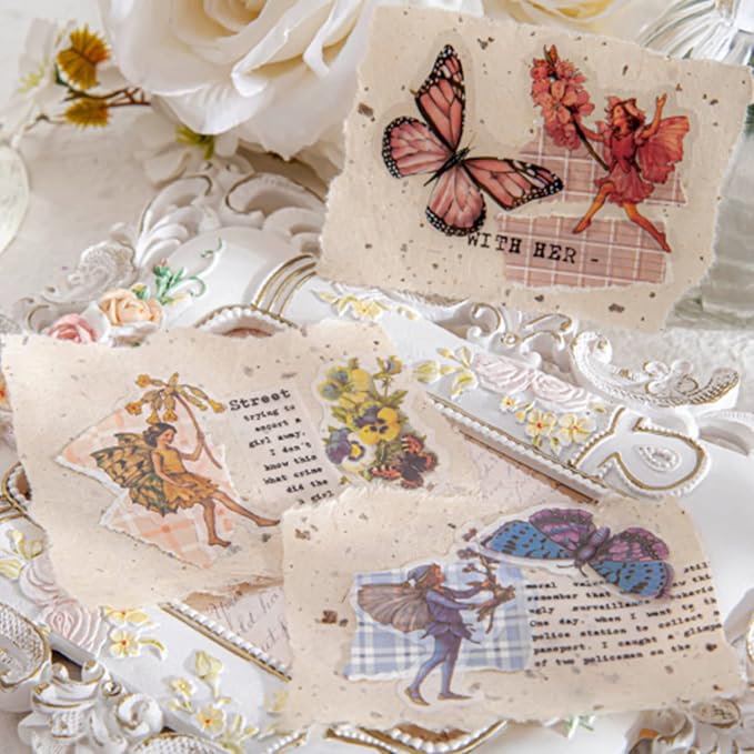 180Pcs Vintage Fairy Stickers Scrapbooking Floral Craft | High quality