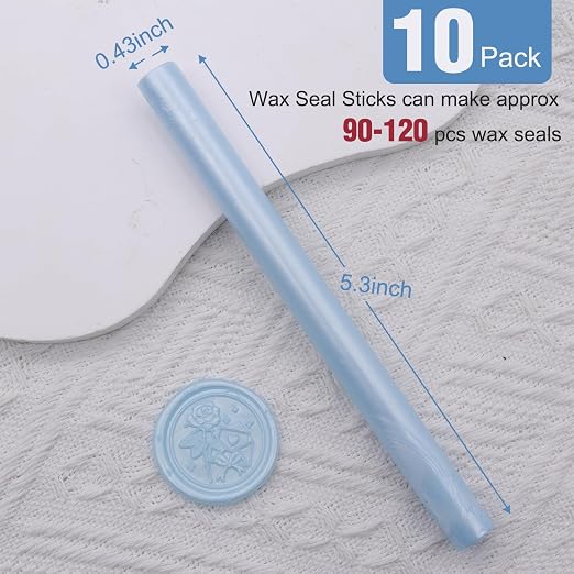 Light Blue Sealing Wax Sticks, HOSEALING 10pcs Glue Gun Sealing Wax Sticks