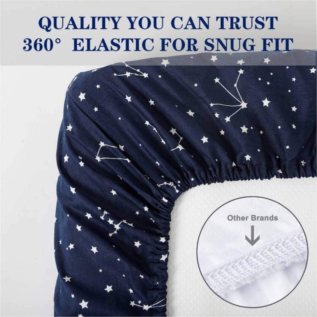 Changing Pad Cover 2 Pack, Comfort Fleece Changing Table Cover Boys Girls, Ultra Soft Breathable 32"/34''x16 Changing Pad Sheets - Blue Stars & Grey Stripe