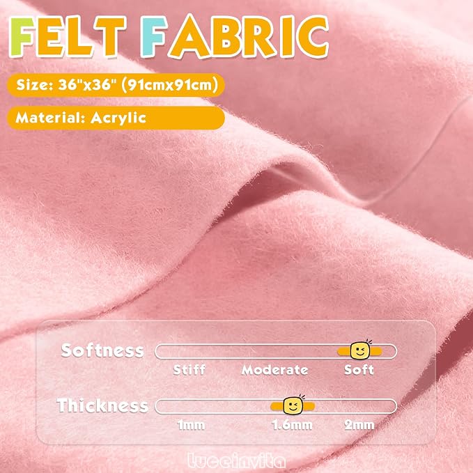 Blush Peach 36" X 36" Felt Fabric Sheet