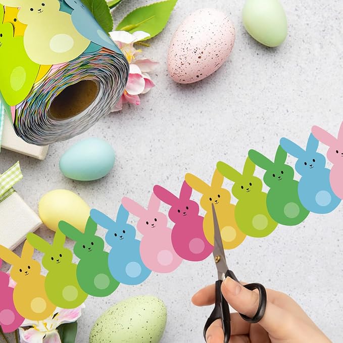 69Ft Easter Bulletin Board Borders Bunny Die-Cut Border Trim