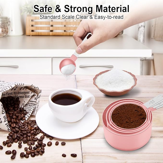 Measuring Cups and Spoons Set, 10 Pieces Nesting Measure Tools, Kitchen
