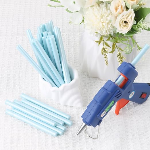 60pcs Wax Seal Sticks, Light Blue Sealing Wax Sticks, HOSEALING Glue Gun Wax