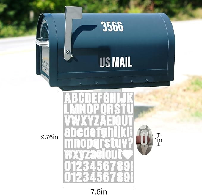 Letter Stickers, Mailbox Numbers, 1 Inch Waterproof Vinyl Alphabet | 1 Inch