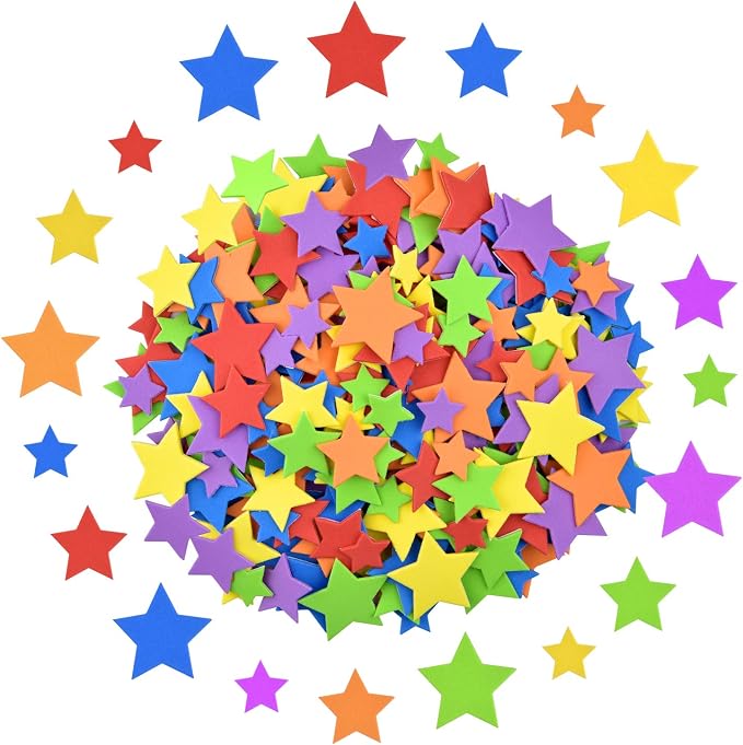 Coopay Star Foam Stickers Self-Adhesive Star Stickers Assorted Colors