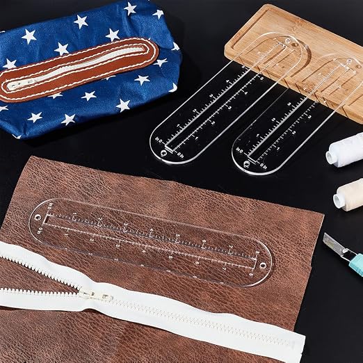 PH PandaHall 6pcs 3 Sizes Zipper Making Templates