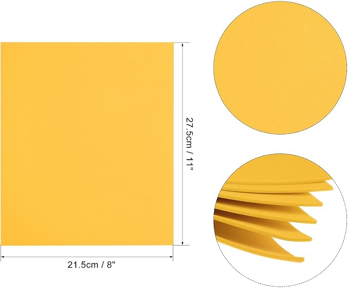 uxcell Yellow EVA Foam Sheets 11 x 8 inch 1.7mm Thickness