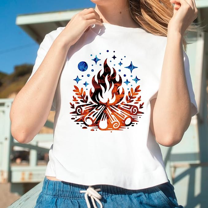 Tintnut Orange Black Flame Heat Transfer Vinyl, stretch washable, suitable