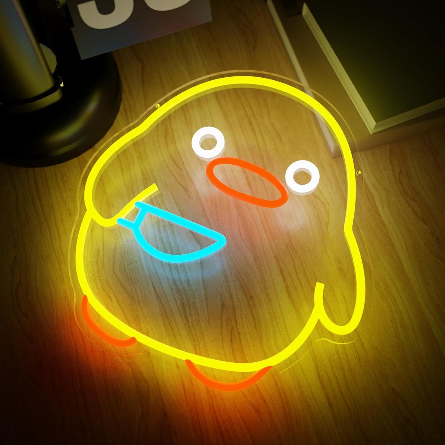 Duck Neon Sign, Dimmable Yellow Duck LED Night Light for Kids Room, Bedroom, Game Room, Living Room, Nursery, Play room & Pet Store Decor, USB Powered Animal Night Light, Party & Birthday Gift