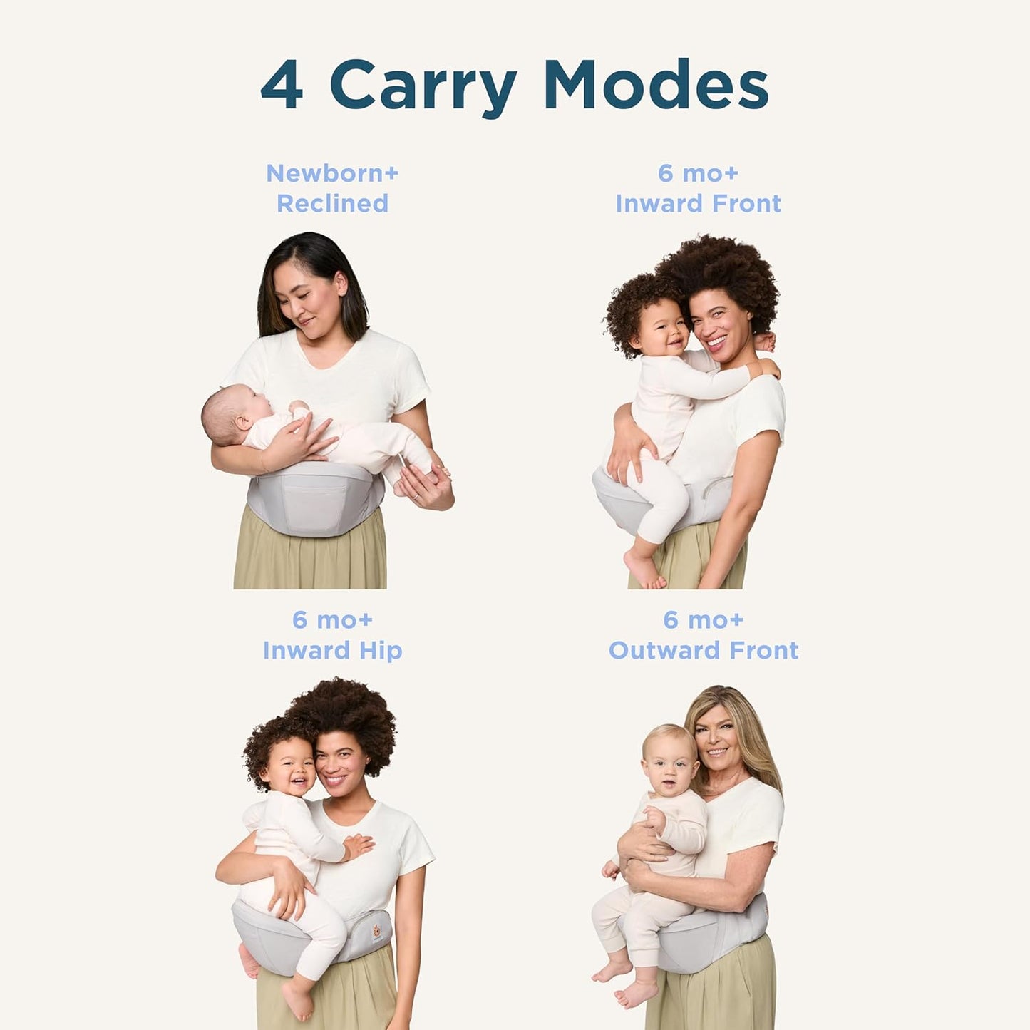 Ergobaby Lift Ergonomic Baby Hip Seat Carrier with Storage, Comfortable Wide Waistbelt and Lumbar Support (17lbs - 45lbs) - Anti-Slip Toddler Carrier - Onyx Black