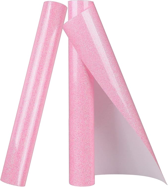 TORC Pink Glitter HTV Heat Transfer Vinyl 2 Rolls Iron on Vinyl