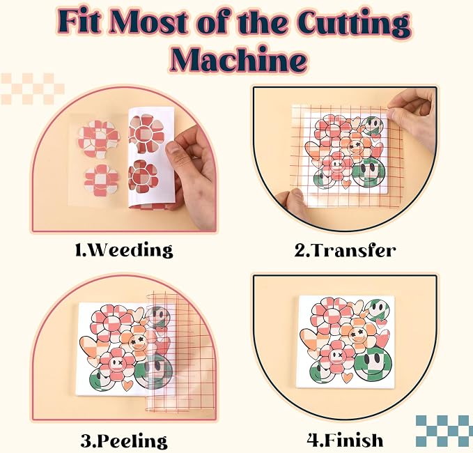 Tintnut Checkerboard Permanent Vinyl, waterproof, easy peel & stick, works