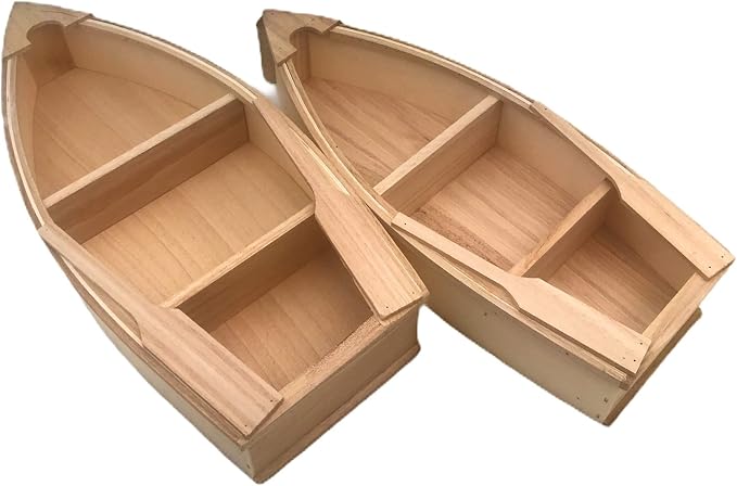 Unfinished Wooden Boat 2 Pack