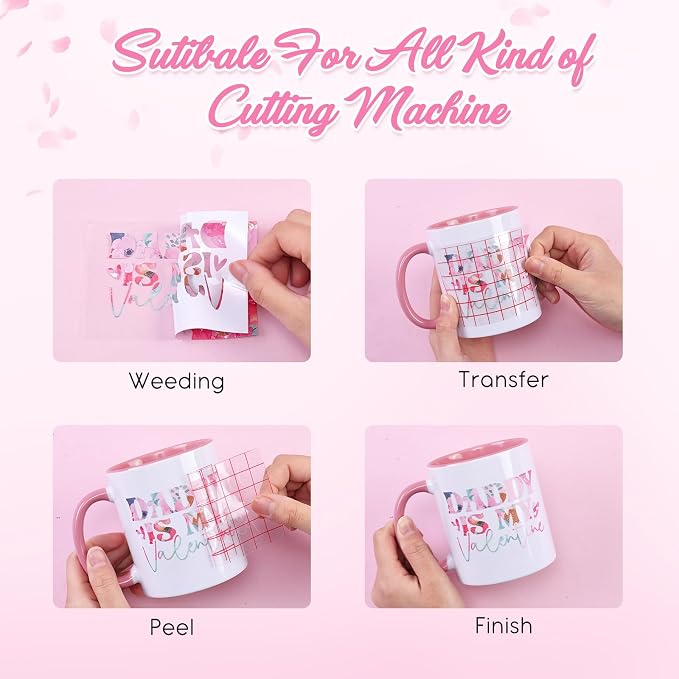 Tintnut Valentine's Day Permanent Vinyl 12x10in Rose 10Pcs Adhesive Vinyl |