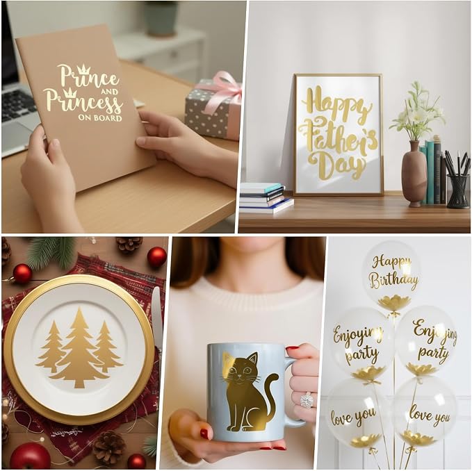 Gold Permanent Adhesive Vinyl, Party Decorations, Scrapbooking & DIY Crafts
