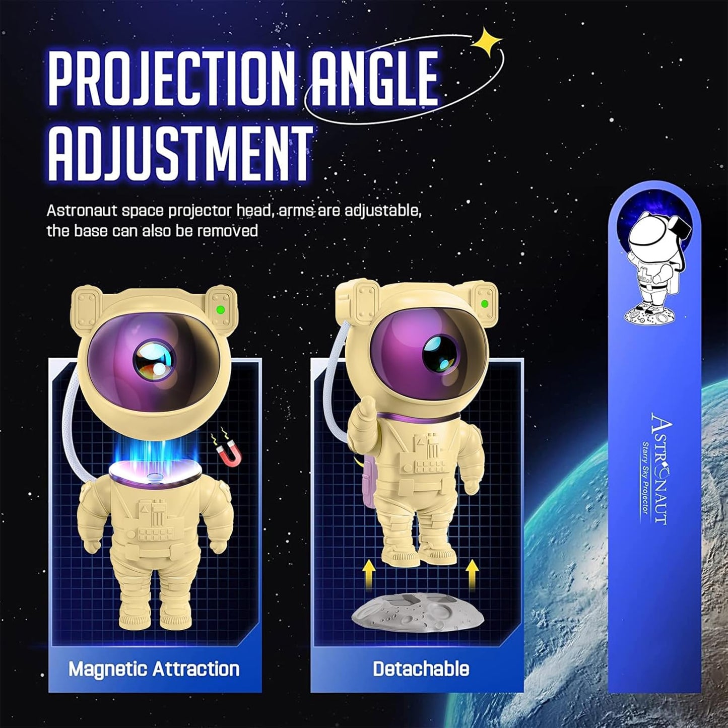 Astronaut Galaxy Projector Space Light – Star Projector Galaxy Light with Remote, Starry Sky Spaceman Lamp Bedroom Room Decor for Kids, Nebula Night Lamp for Christmas & Birthdays & Children's Day