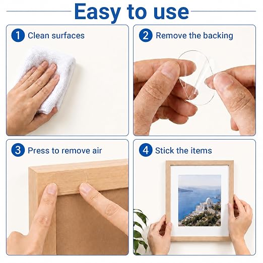 80 PCS Nano Double Sided Adhesive Pads, Waterproof No Damage Removable Heavy