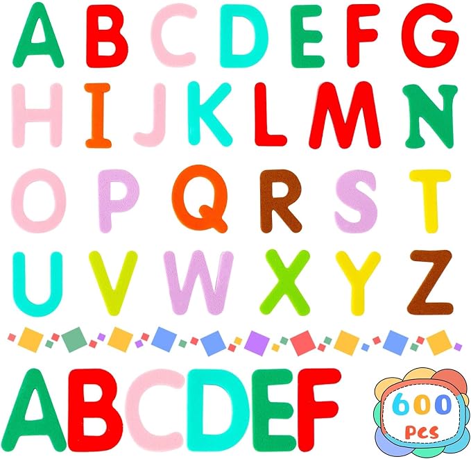 600Pcs Foam Letters Stickers Self Adhesive A-Z Alphabet Stickers | Colorful