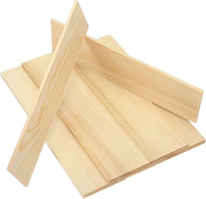 MECCANIXITY 10Pcs Wood Strips Slats, 1/8" x 2" x 8" Thin Wood Sticks Flat