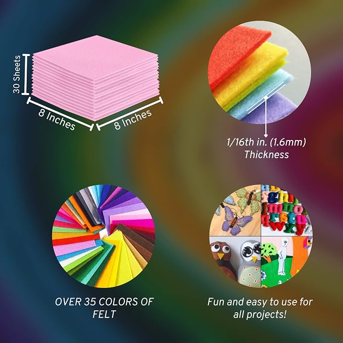 FabricLA Acrylic Felt Sheets for Crafts