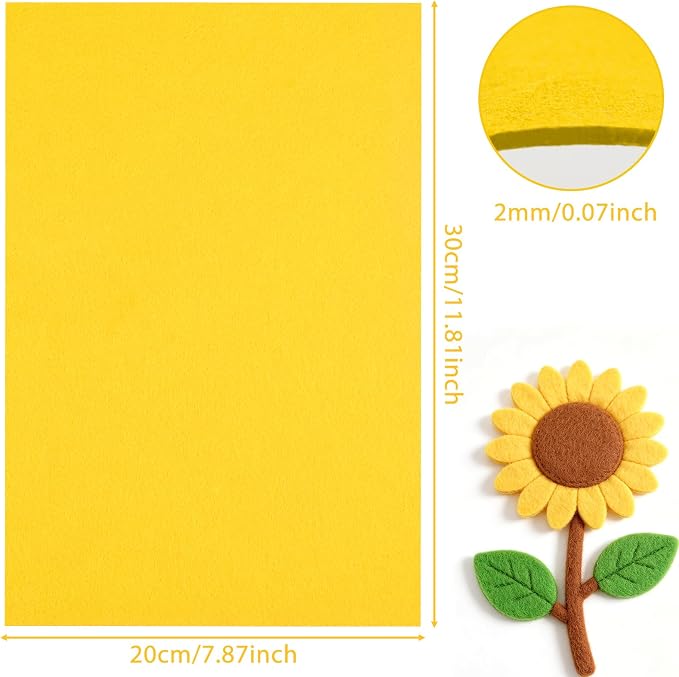 NEBURORA 12 Pcs 2mm Thick Stiff Felt Sheets