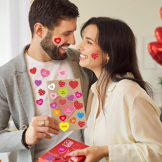 300Pcs Valentine's Day Foam Stickers, Self-Adhesive Heart Foam Stickers