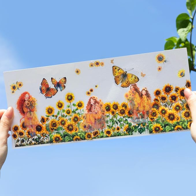 AurriiLeaf Viewing Flowers PET Sticker Set, Journaling, DIY Projects, and Art